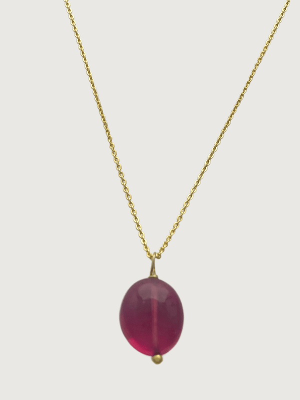 Gold-Plated Tumble Stone Pendant Necklace