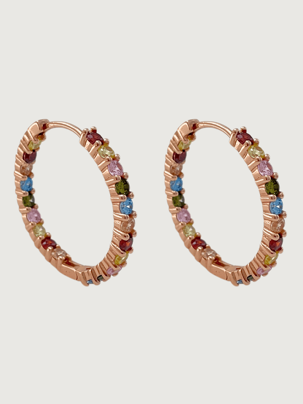 Alana Hoop Earrings in Sterling Silver with 18K Rose Gold Plating