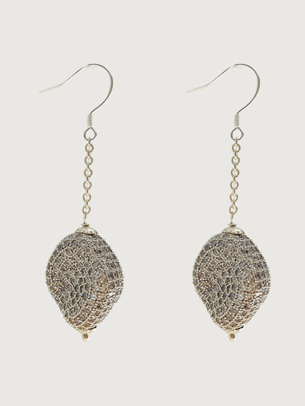 Natasha Nugget Dangle Earrings in Sterling Silver