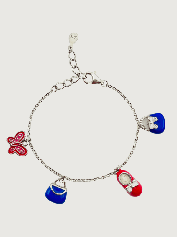 Little Princess Enamel Charm Bracelet in Sterling Silver