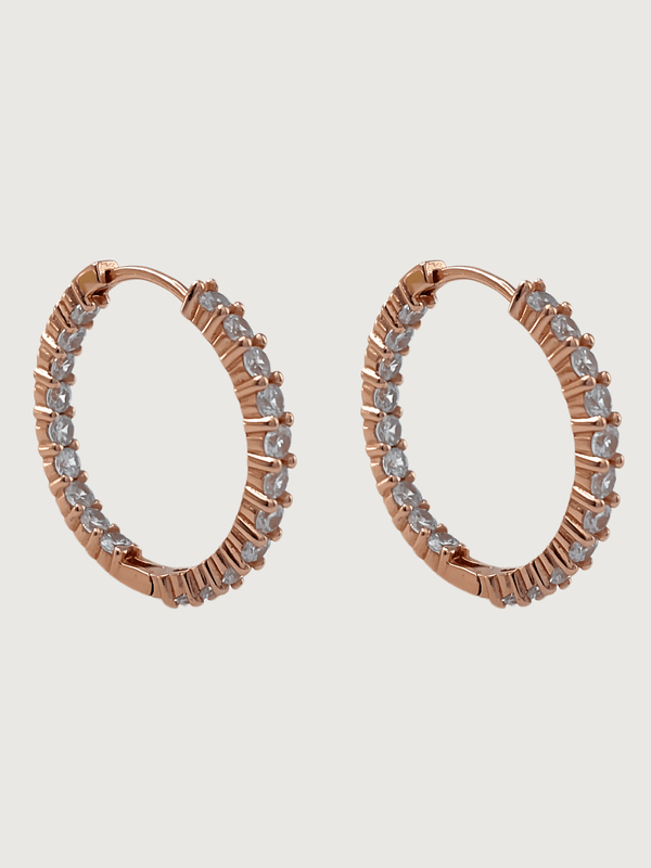 Nora Hoop Earrings in Sterling Silver with 18K Rose Gold Plating