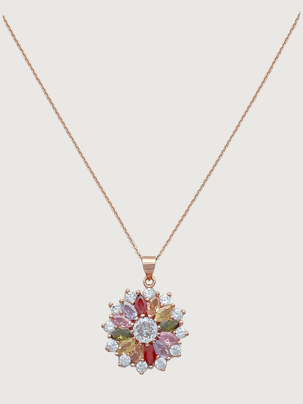 Noor Pendant Necklace in 18K Rose Gold Plated 925 Sterling Silver