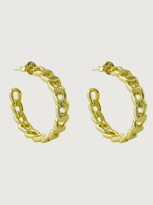 Maya Hoop Earrings in 18K Gold Plated Metal