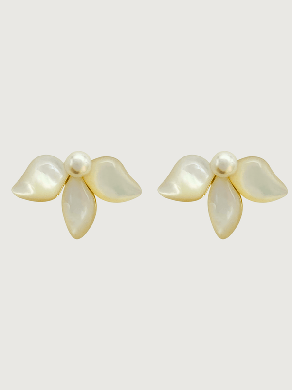 Katie Pearl Stud Earrings in 18K Gold-Plated Metal