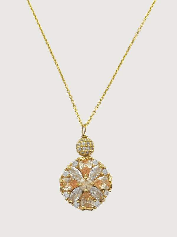 Dahlia Pendant Necklace in Sterling Silver with 18K Gold Plating