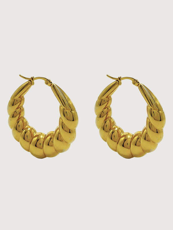 Seashell Hoop Earrings in 18K Gold Plated Metal