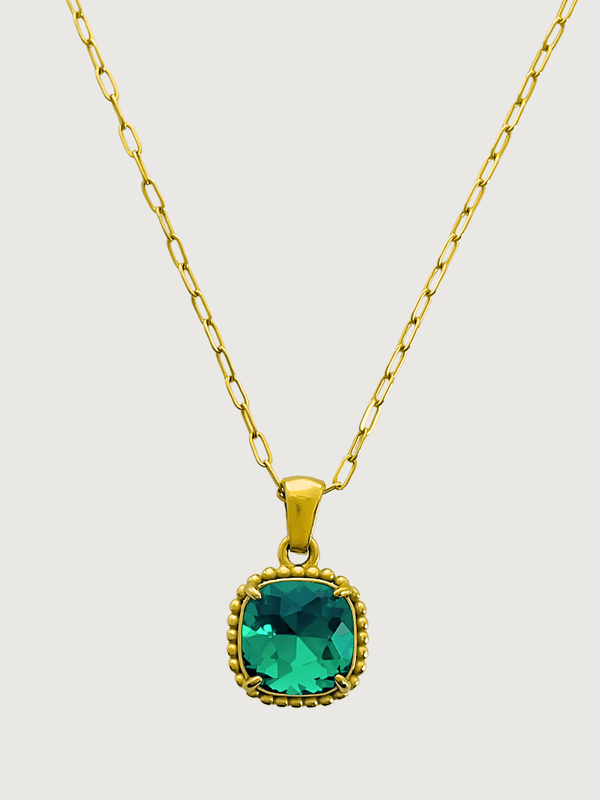 Atlantic Sparkle Waterproof Pendant Necklace in 18K Gold Plated Metal