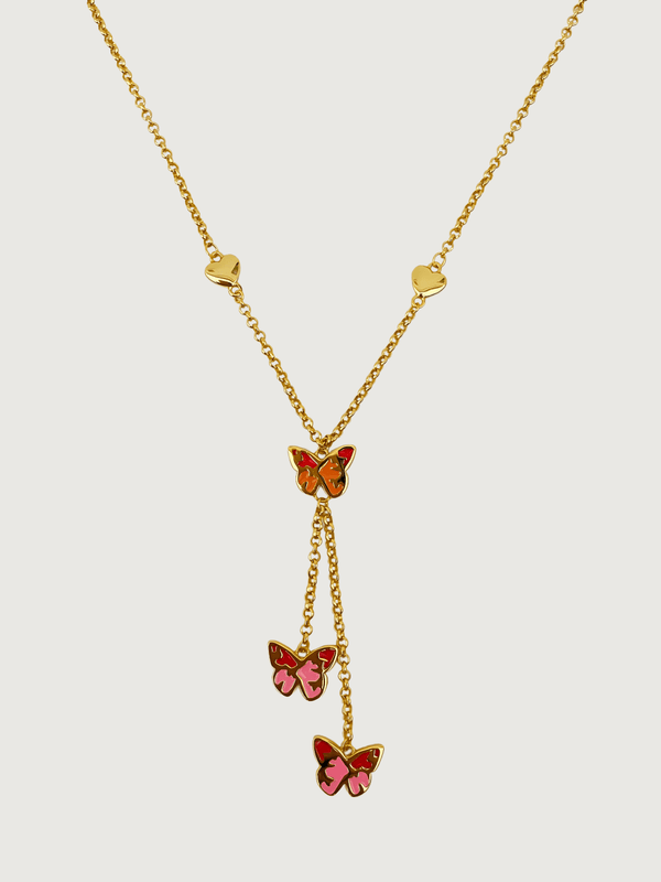 Little Princess Butterfly Lariat Necklace in 18k Gold Plated Sterling Silver