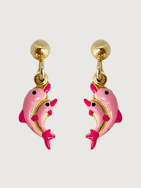 Little Princess Dolphin Earrings in 18k Gold Plated sterling Silver