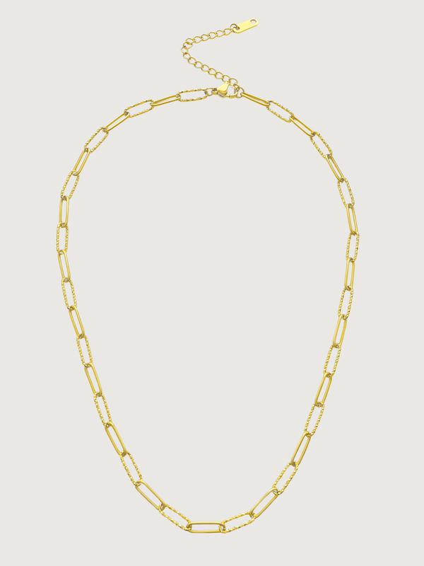 Celine Paperclip Necklace in 18K Gold Plated Metal