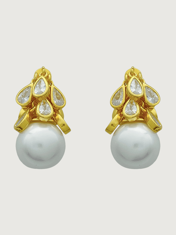 Nura Pearl Earrings in 18K Gold Plated Sterling Silver