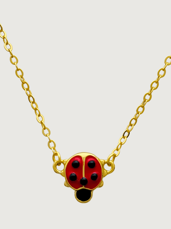 Little Princess Lady Bug Necklace in 18k Gold plated Sterling Silver