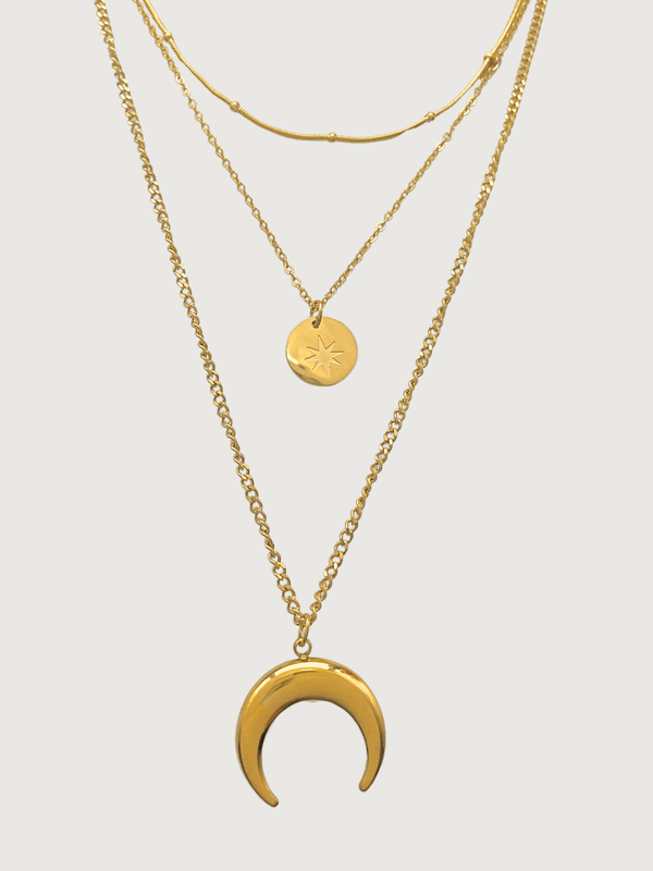 Laira Layered Necklace in 18K Gold-Plated Metal