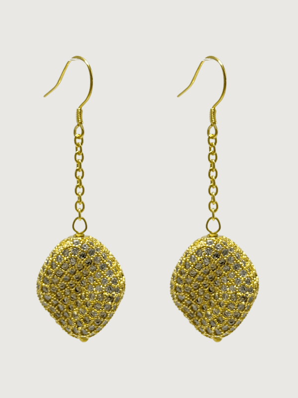 Natasha Nugget Dangle Earrings in 18K Gold Plated Sterling Silver