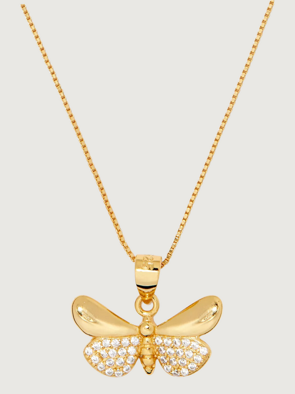 Aara Butterfly Necklace in 18K Gold Plated Sterling Silver