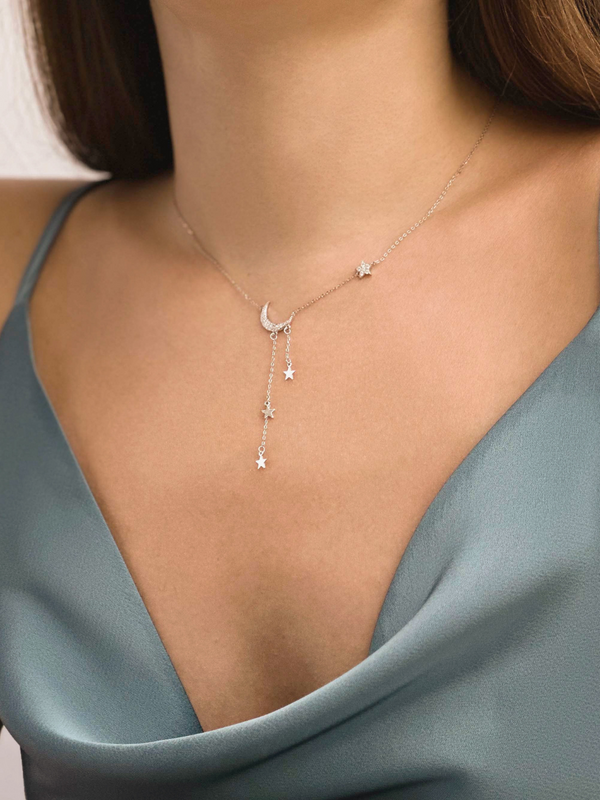 Alia Lariat Necklace 925 Sterling Silver