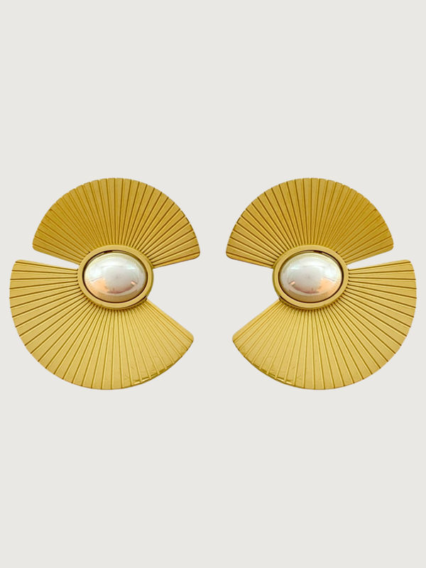 Alicia Stud Earrings in 18k Gold Plated Metal