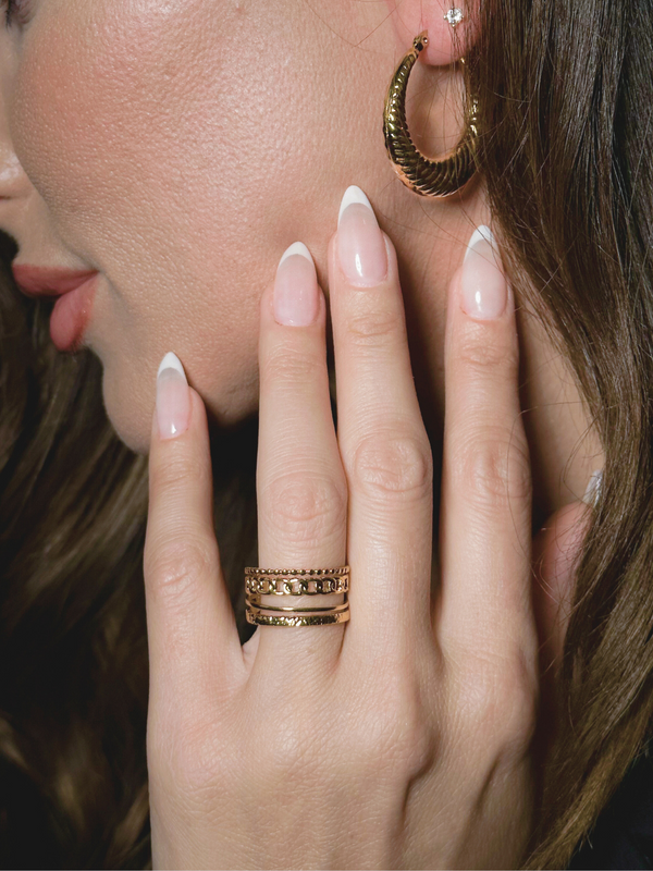 Arabella Open Ring in 18k Gold-Plated Metal