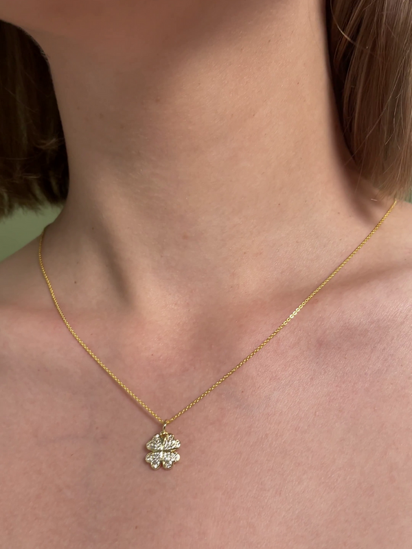 Cara Clover Pendant Necklace in 18k Gold Plated Sterling Silver