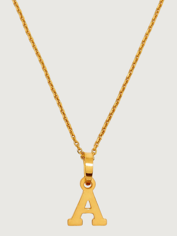 Letter 'A' Initials Pendant Necklace in 18k Gold-plated Sterling Silver