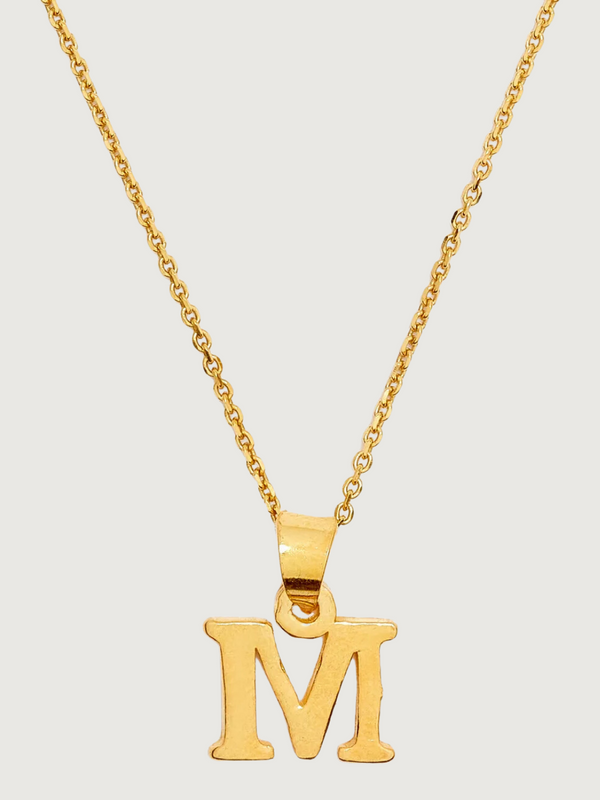 Initials 'M' Necklace in 18k Gold-plated Silver