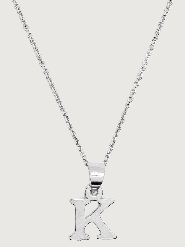 Initials 'K' Necklace in Sterling Silver