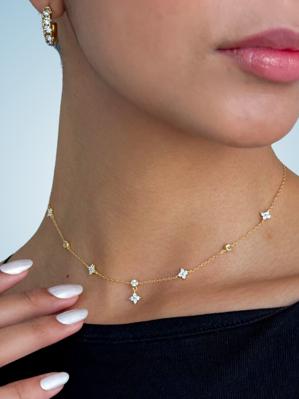 Irene Star Charm Necklace in 18K Gold Plated Sterling Silver