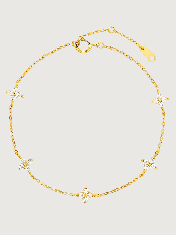 Irene Star Charm Bracelet in 18K Gold Plated Sterling Silver