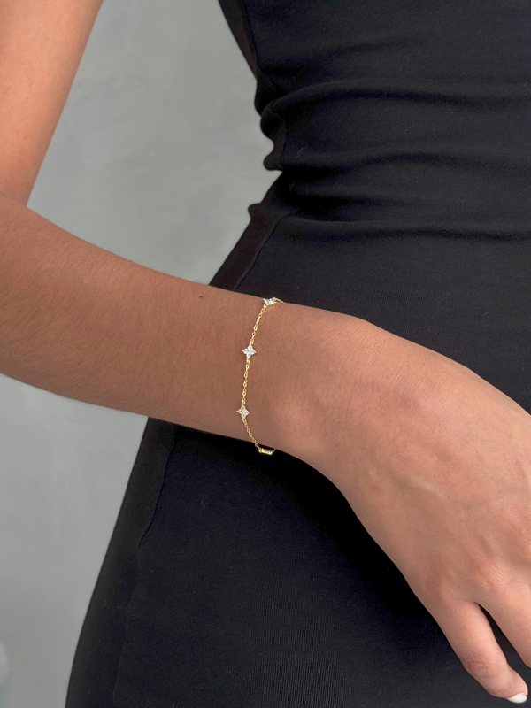 Irene Star Charm Bracelet in 18K Gold Plated Sterling Silver