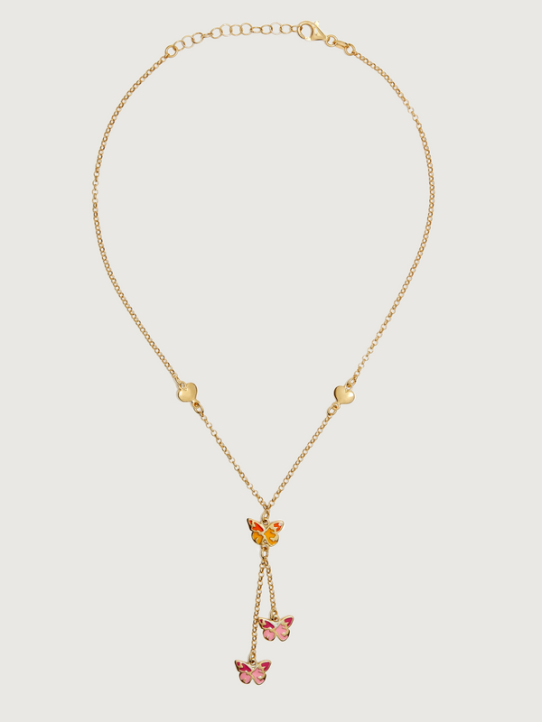 Little Princess Butterfly Lariat Necklace in 18k Gold Plated Sterling Silver