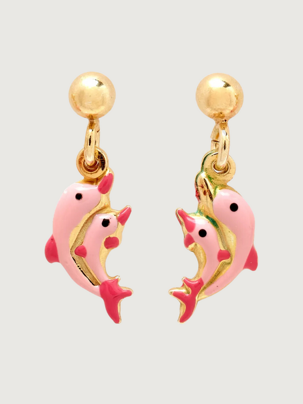Little Princess Dolphin Earrings in 18k Gold Plated sterling Silver