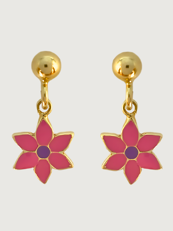 Little Princess flower Earrings in 18k Gold Plated sterling silver