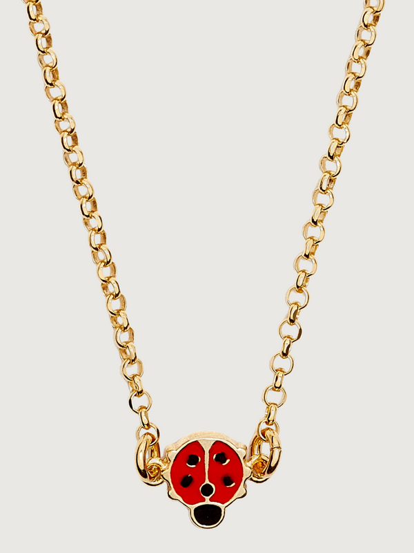 Little Princess lady bug Necklace in 18k Gold plated Sterling Silver