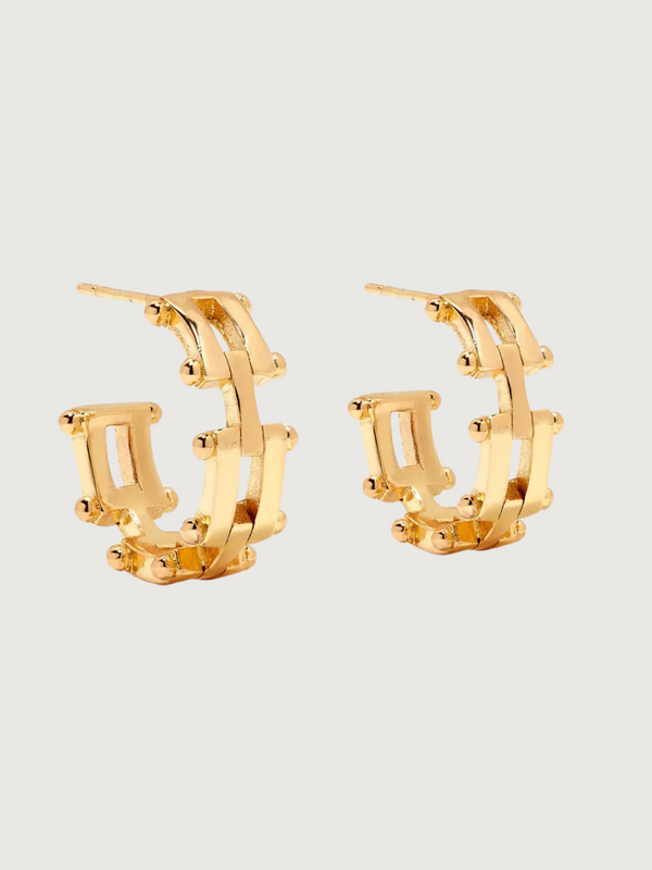 Marya Hoop Earrings In Gold Plated Brass