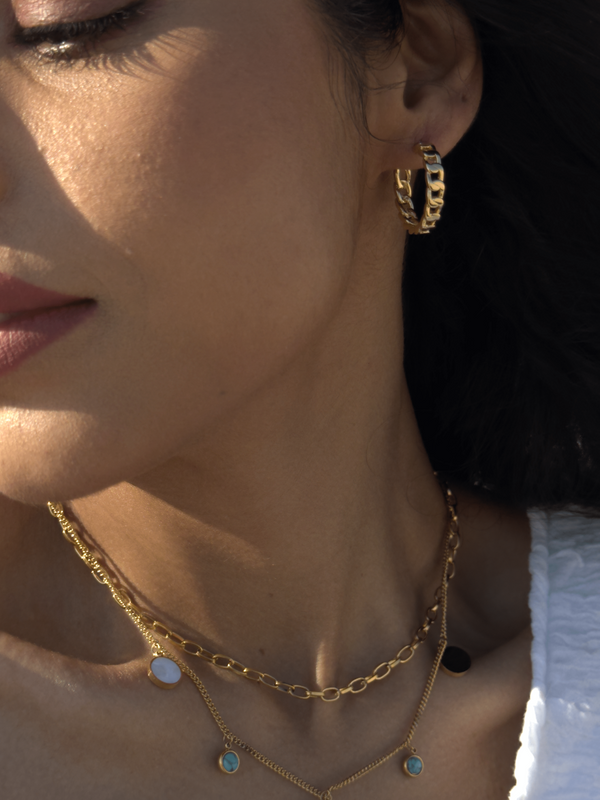 Maya Hoop Earrings in 18K Gold Plated Metal