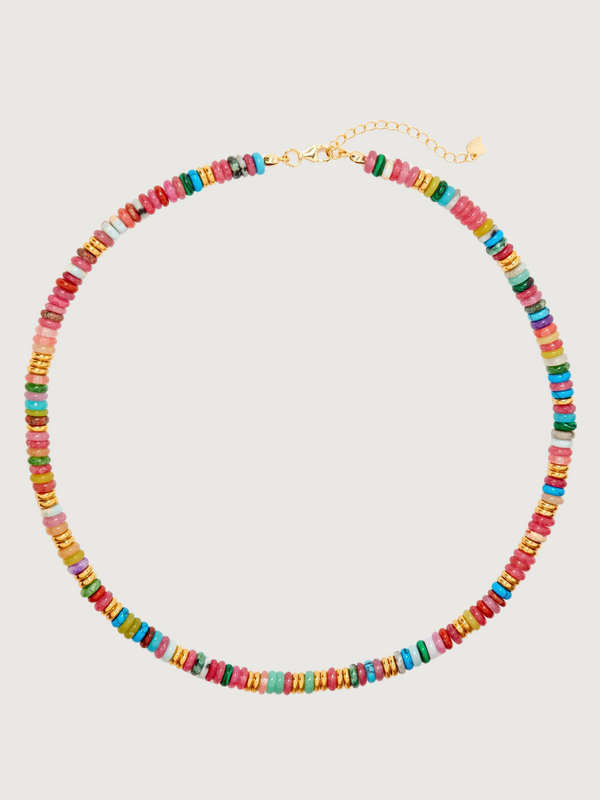 Miley Multicolor Necklace in 18k Gold Plated Sterling Silver