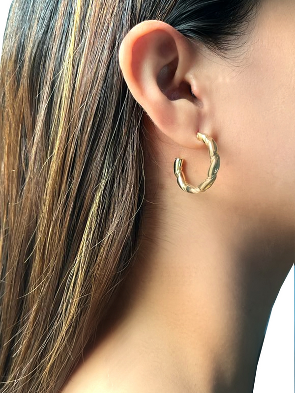 Monika Hoop Earrings in 18k Gold Plated Metal