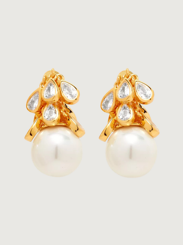 Nura Pearl Earrings in 18K Gold Plated Sterling Silver
