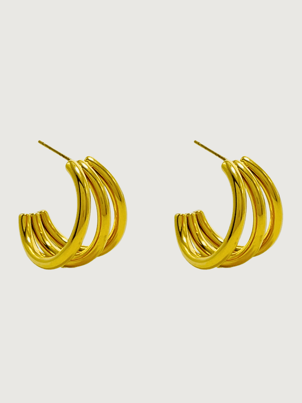 Sasha Sun Glitter Waterproof Hoop Earrings in 18K Gold Plated Metal