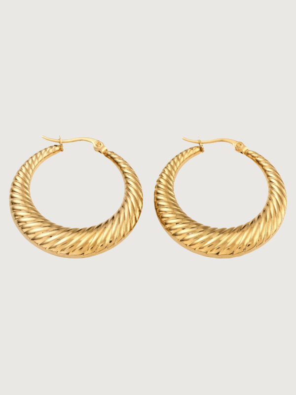 Dora Hoop Earrings in 18K Gold Plated Metal