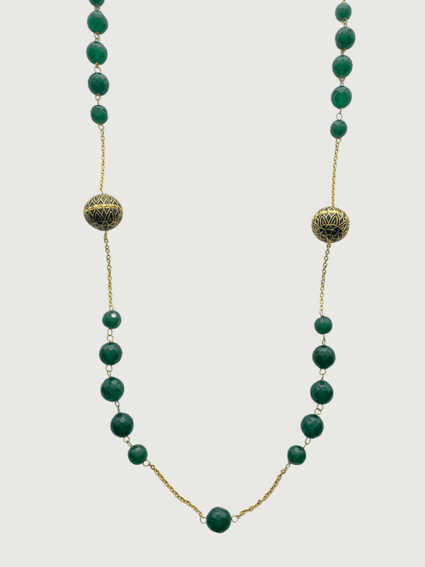 Azana Necklace in 18K Gold Plated Sterling Silver- Green