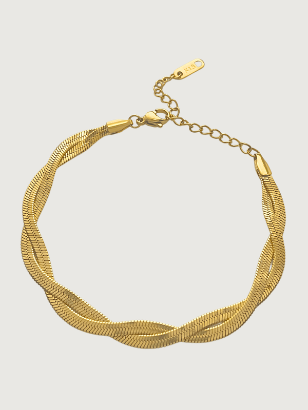 Raia Ripple Bracelet in 18K Gold Plated Metal