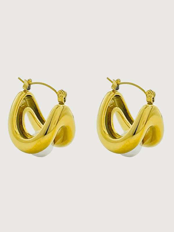 Lucia Hoop Earrings in 18k Gold-Plated Metal