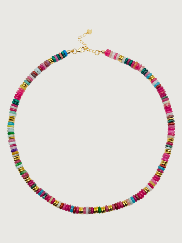 Miley Multicolor Necklace in 18k Gold Plated Sterling Silver