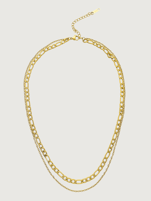 Duo Layered Necklace in 18k Gold-Plated Metal