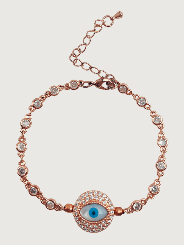 Evil-Eye Sparkle Bracelet - Rose Gold