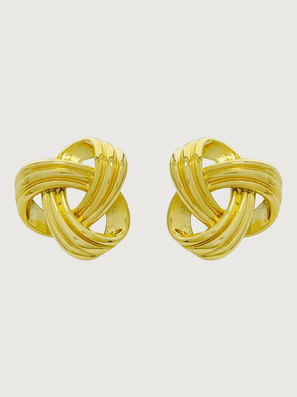 Julia Knot Stud Earrings in 18K gold Plated Metal