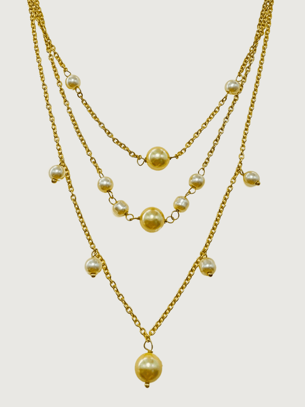 Myra Pearl Necklace in 18K Gold Plated Sterling Silver