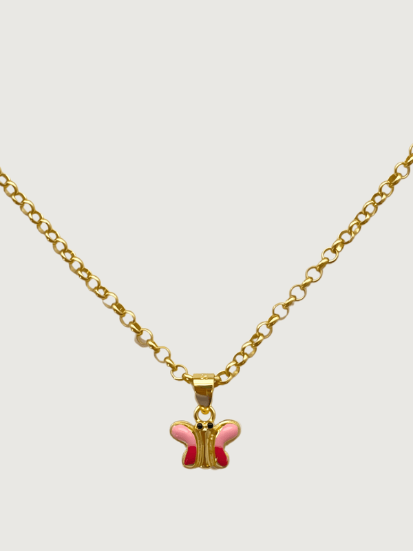 Little Princess Butterfly Pendant Necklace in 18k Gold Plated sterling silver