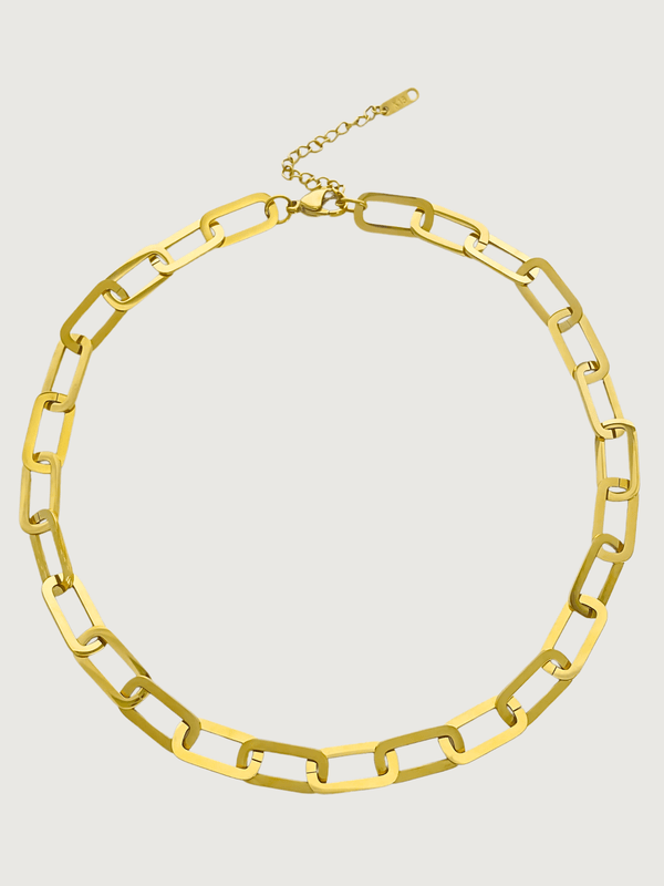 Clarisse Chunky Paperclip Necklace in 18k Gold-Plated Metal